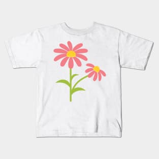 Cute Cartoon Red Daisy Kids T-Shirt